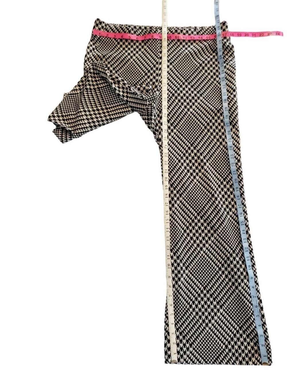 Chico’s Black White Houndstooth Wide Leg Pull On Pants Size 2R (12Large) - Picture 7 of 8